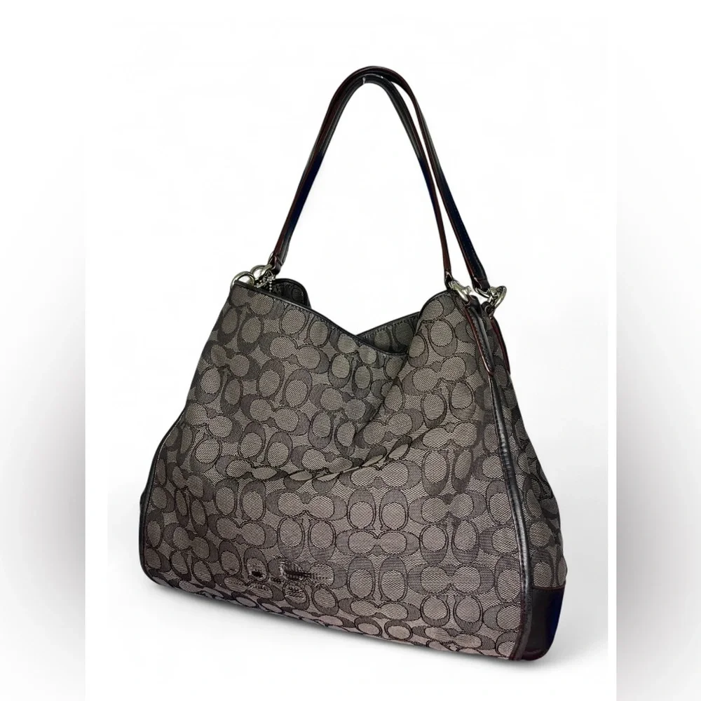 Women’s Coach Signature Outline Phoebe Hobo Shoulder Bag F36424 Jacquard Canvas